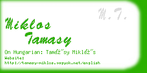 miklos tamasy business card